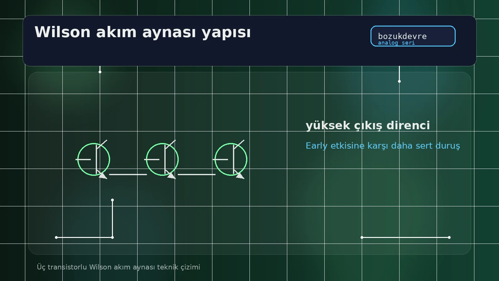 Üç transistorlu Wilson akım aynası teknik çizimi