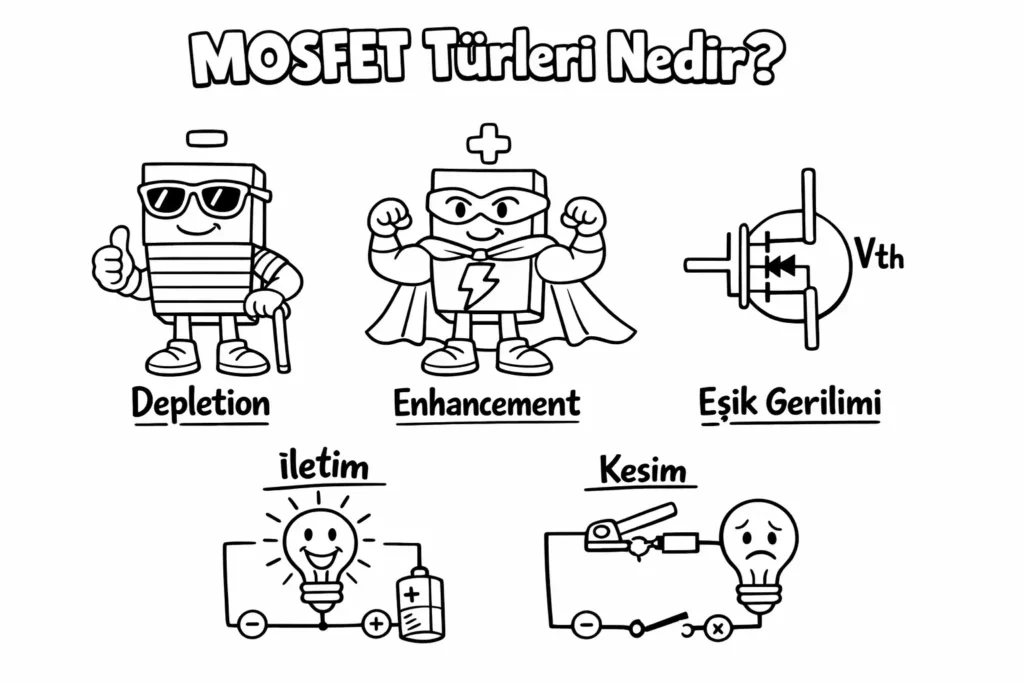 MOSFET Türleri Nedir? Depletion, Enhancement ve Eşik Gerilimi Açıklaması