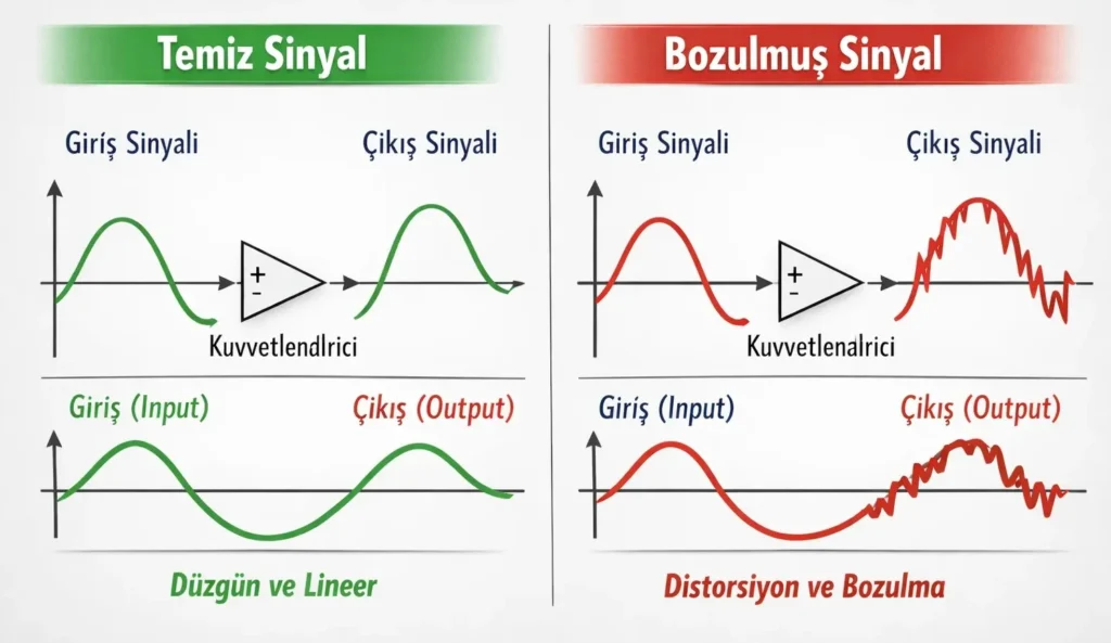 Distorsiyon Nedir? Kuvvetlendiricide Kırpılma ve Bozulma Neden Oluşur?