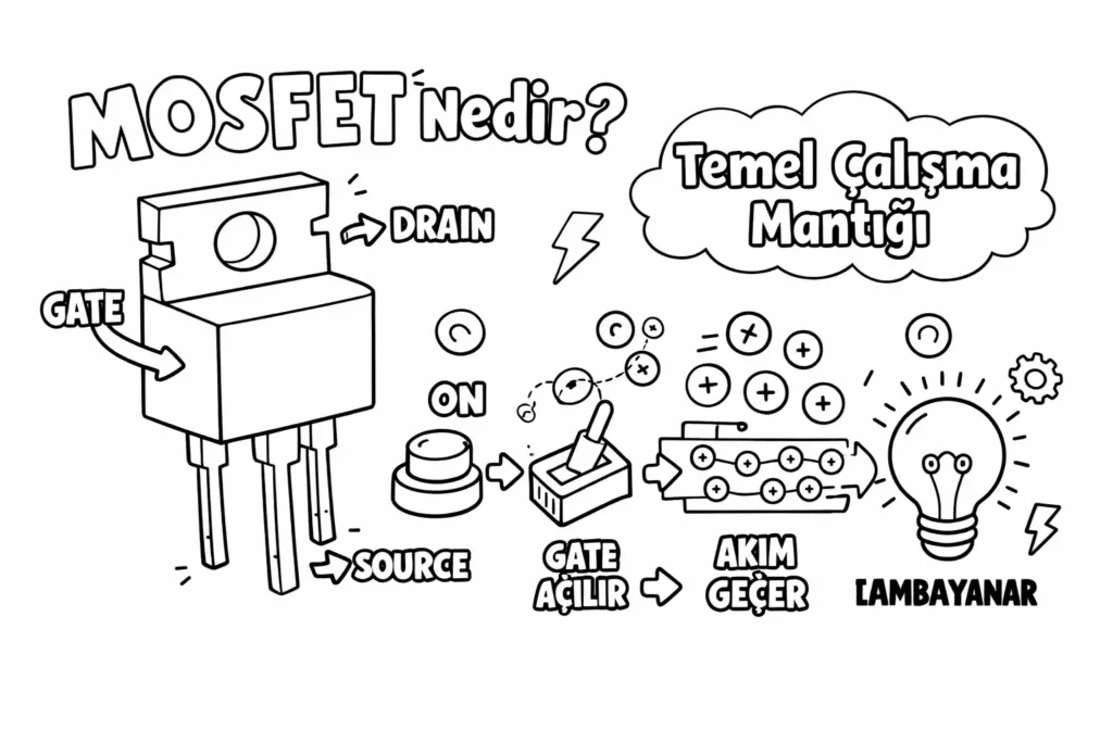 MOSFET Nedir? Gate, Drain, Source ve Temel Çalışma Mantığı
