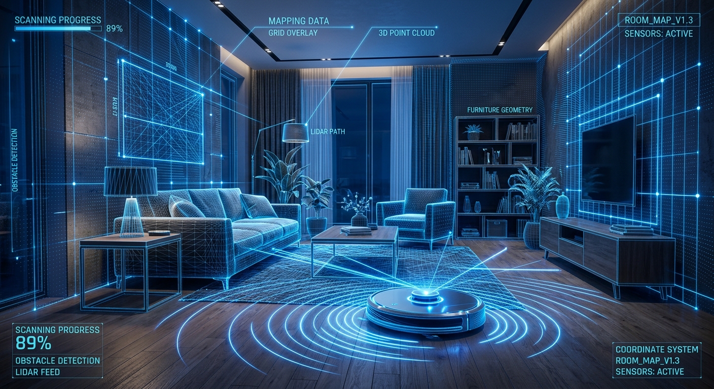 Robot Süpürgelerde Haritalama Nasıl Çalışır? Lidar, Kamera ve Sensör Farkı - Görsel 2